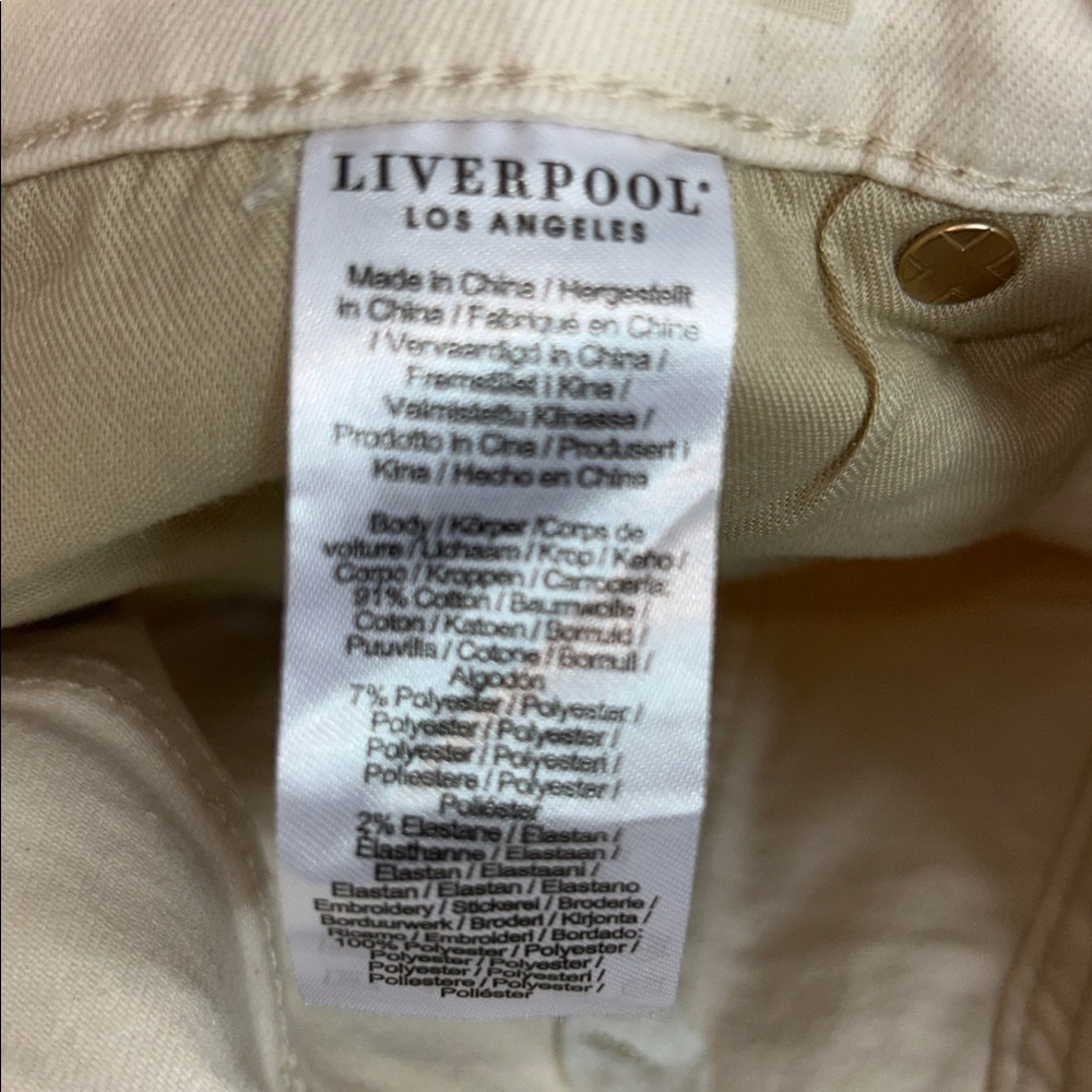 Liverpool Los Angeles Embroidered cream Women's Shorts - Picture 7 of 9